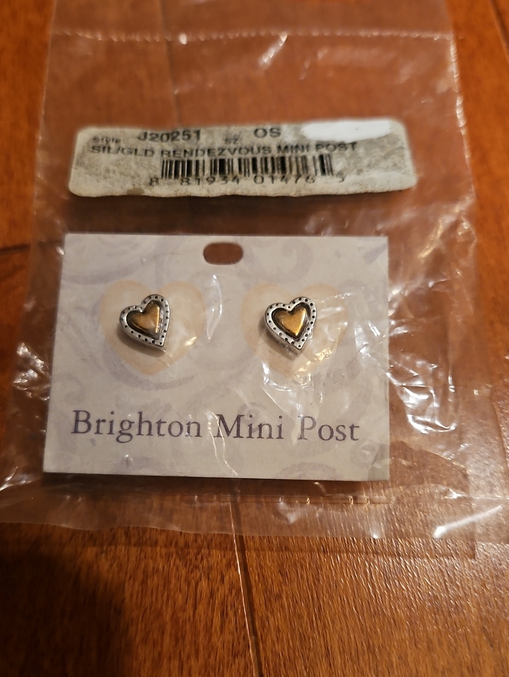 NEW Brighton Two-Tone Heart Mini Post Earrings - Silver & Gold